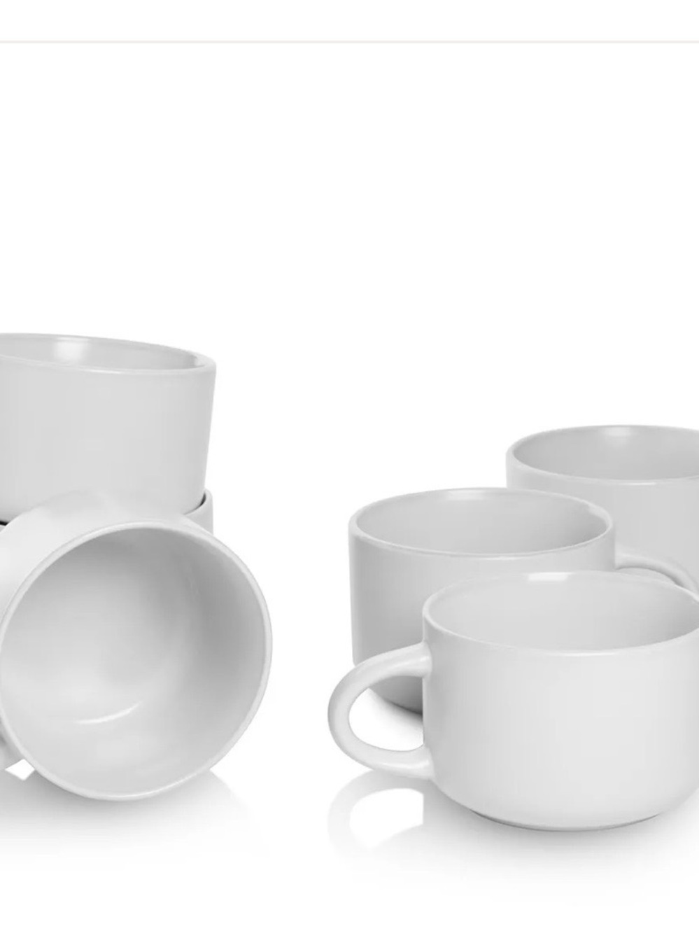 10 Strawberry Street Oversized Coffee Mugs - Set of 6